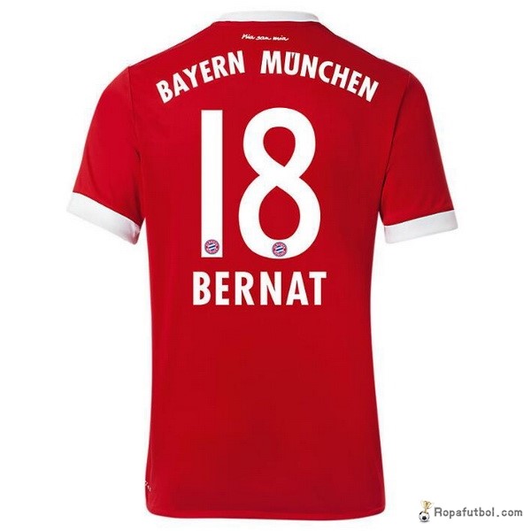 Camiseta Bayern de Múnich Replica Primera Ropa Bernat 2017/18 Rojo